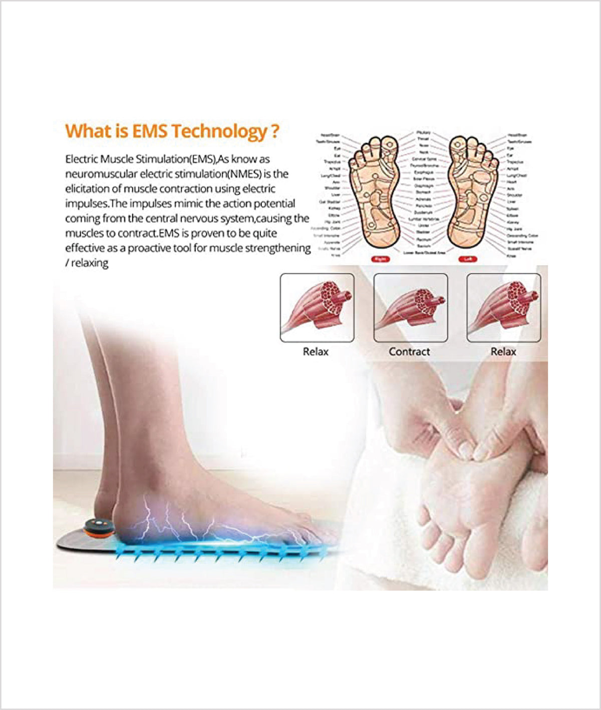 Foot Massager,ShowTop EMS USB Rechargeable Folding Portable Electric Massage Mat,Electronic Muscle Stimulatior Feet Massage Promoting Blood Circulation Muscle Pain Relief