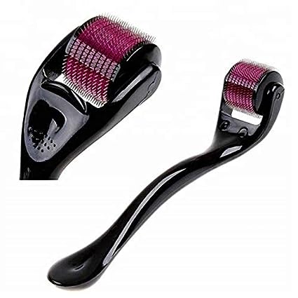 Derma Roller cosmetic microneedling kit for face, 540 TITANIUM Microneedle Roller for face, Exfoliating Facial Dermaroller