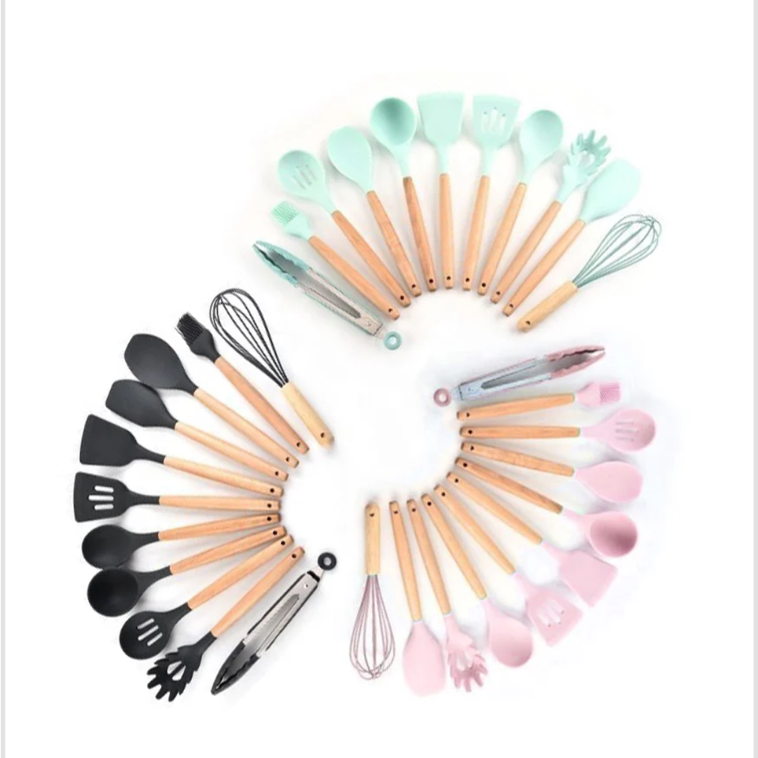 Nonstick & Non-Toxic Silicone Utensils Kitchen Cooking Set