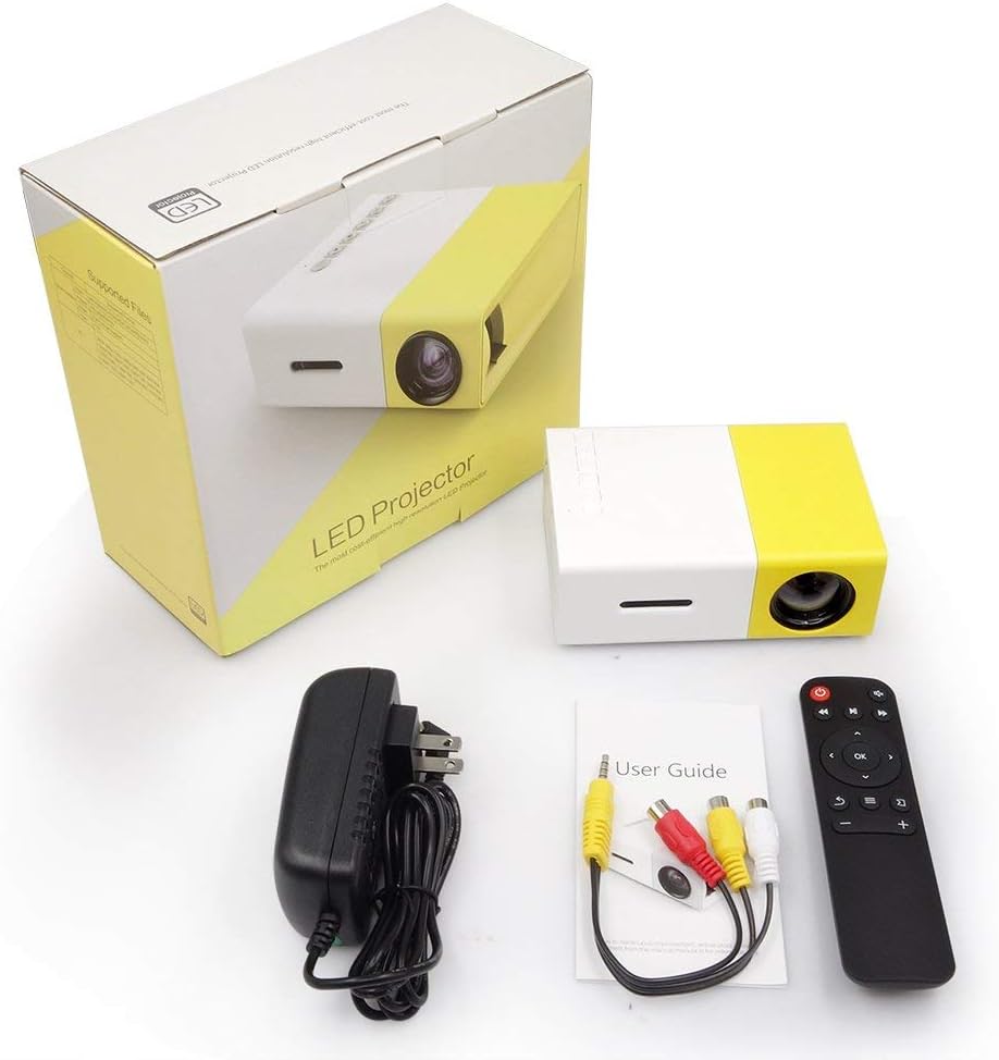 Mini Portable High Resolution LED Projector (600 Lumens Video 1080P)