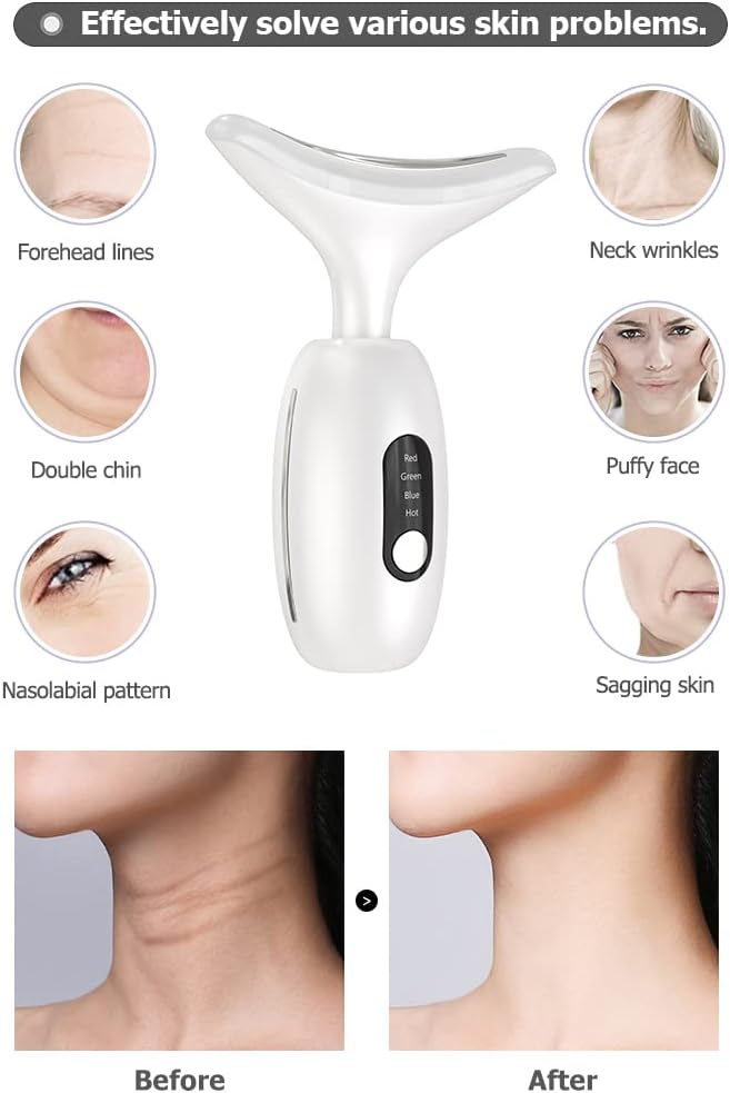 Anti-Wrinkle Face Massager – Portable Handheld Electric Device for Facial, Neck, and Eye Care (White)