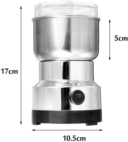 Multipurpose Electric Coffee Bean Grinder, Premium Stainless Steel Mill Grinding Tool for Seeds, Spice, Herbs, Nuts, Transparent Lid with 50g Capacity