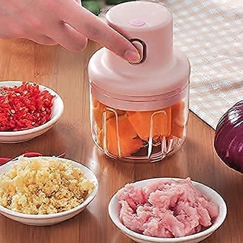 Portable Fruit Vegetable Onion Garlic Cutter Food Speedy Chopper Mini Slicer, Food Processor (250 ml)
