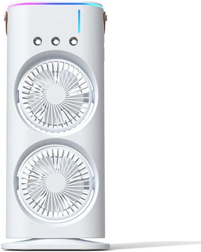 Portable Cooling Fan with Remote Control, 3 Speed Modes, Rotatable with water Tank Mini Air Cooler, Mist Cooling Fan