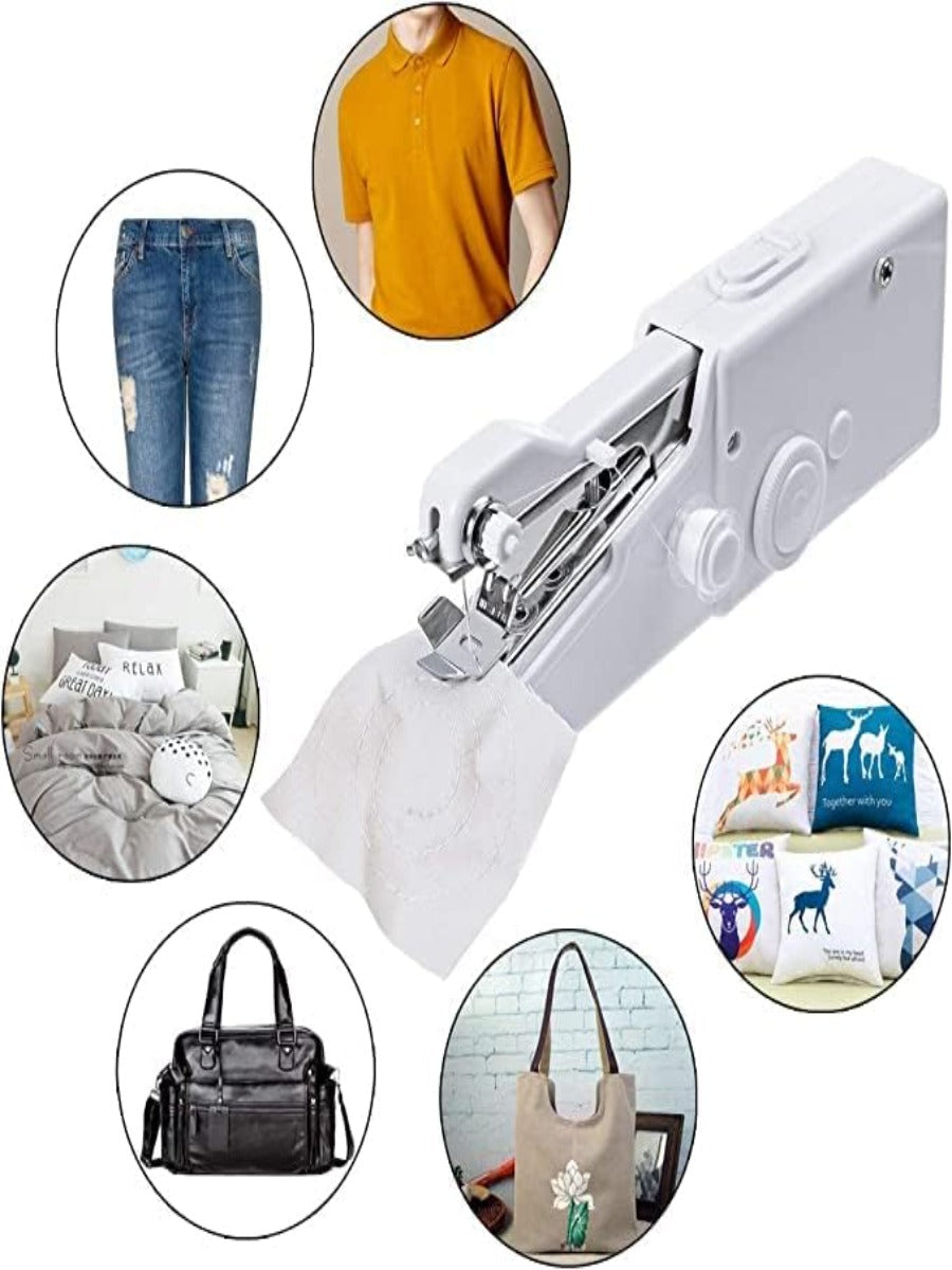 Portable Sewing Machine Handheld - Mini Hand Sewing Machine for Kids Beginners Home or Travel Sewing - Cordless Small Handy Stitch Handheld Sewing Machine for Easy Quick Repairs Fabric