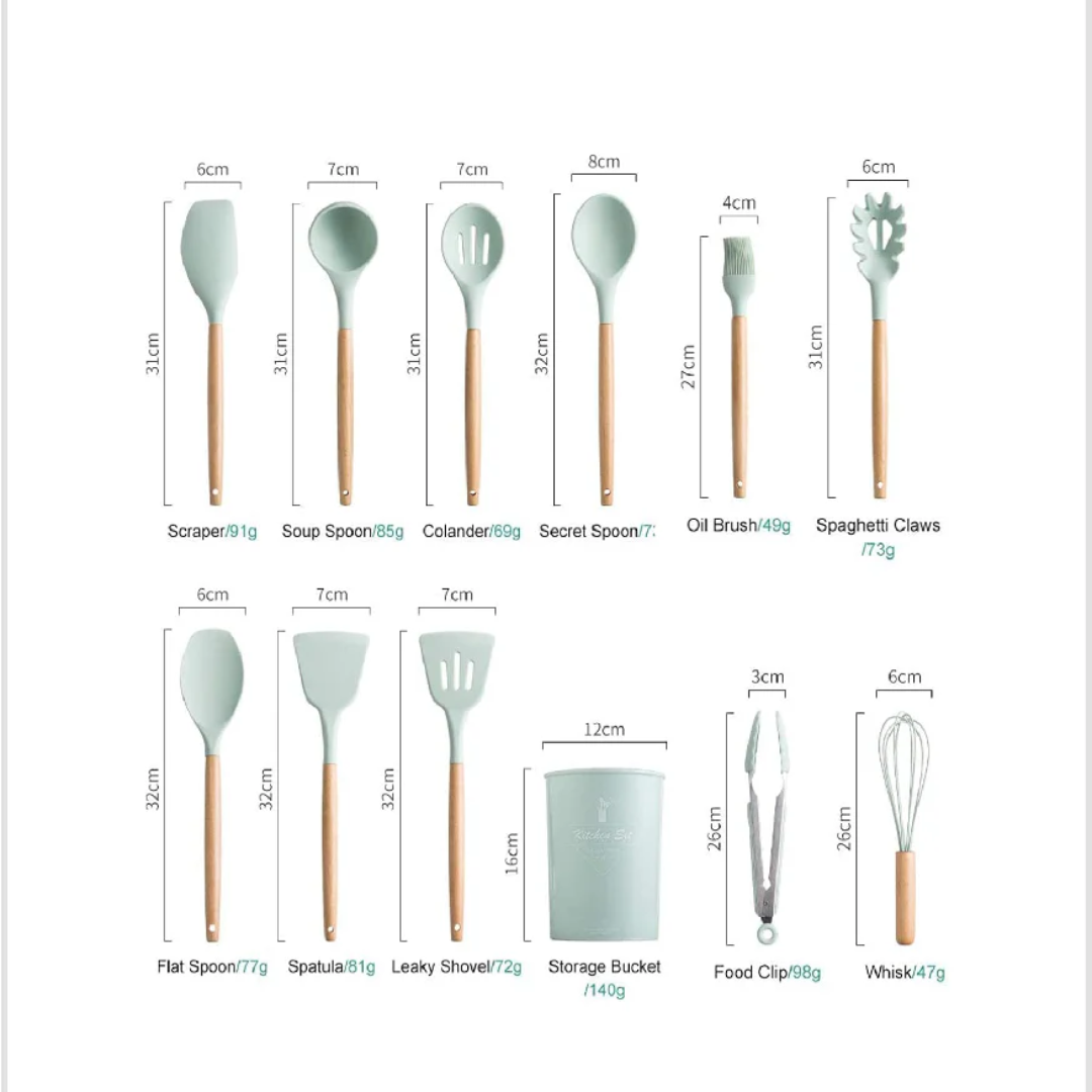 Nonstick & Non-Toxic Silicone Utensils Kitchen Cooking Set