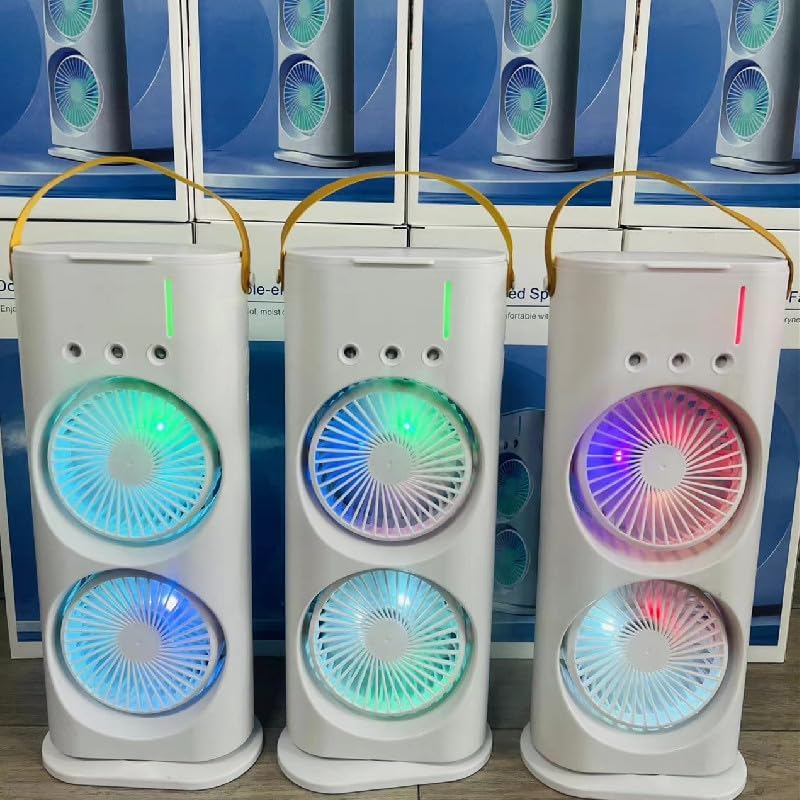 Portable Cooling Fan with Remote Control, 3 Speed Modes, Rotatable with water Tank Mini Air Cooler, Mist Cooling Fan
