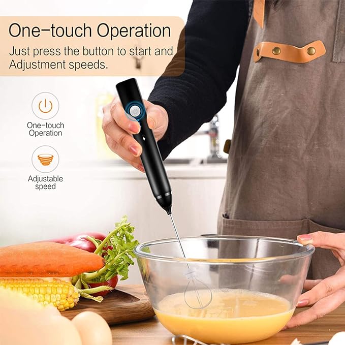 Electric Milk Frother Handheld Electric Usb Charging Egg Beater Milk Frother Drink Mixer For Coffee