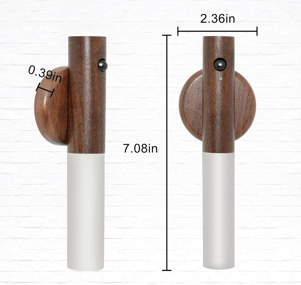 Glass Wood Rechargeable Wireless Wall Lights For Corridors, Stairs, Bedrooms