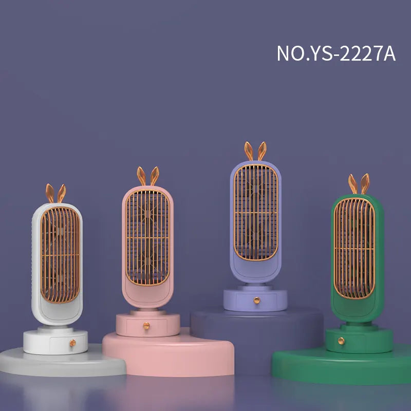 Portable Double Head Desktop Fan Usb Rechargeable Personal Mini Conditioner, 3 Speed, For Home Office Bedroom