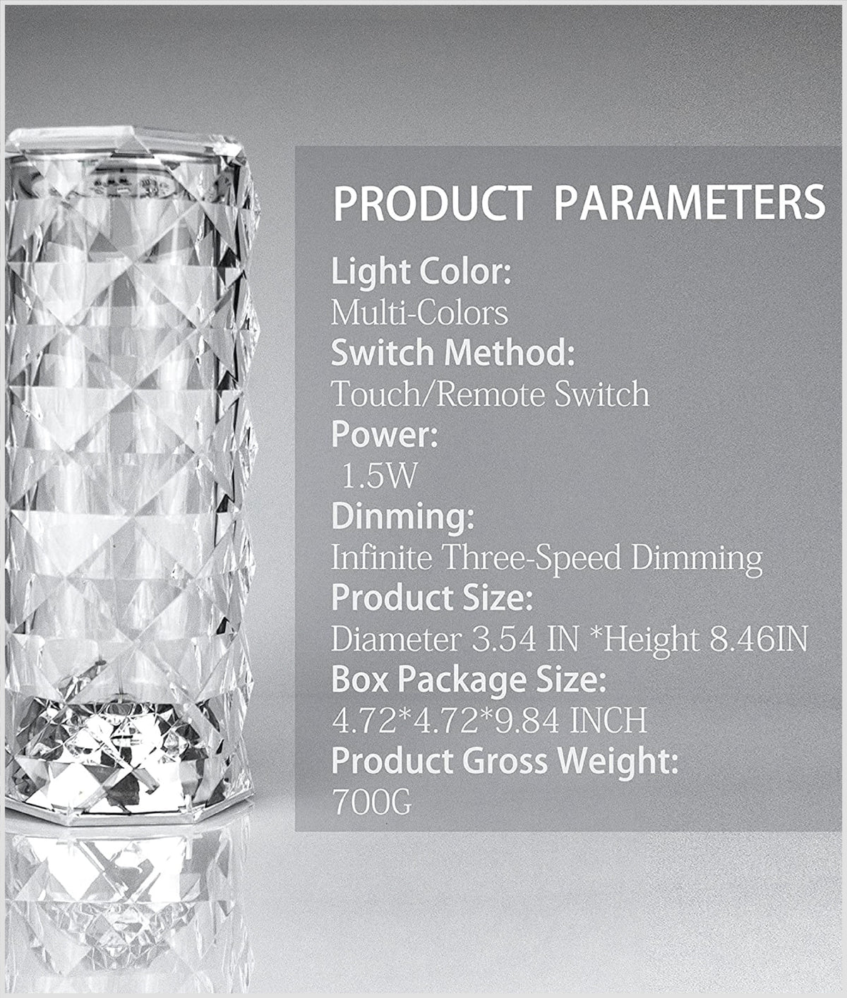 Buy 1 Get 1 Free Rose Crystal Acrylic Rechargeable Table Lamp Beautiful ambiance light for Dinning Table, Workstations & Party Night(BUY 1 GET 1 FREE )