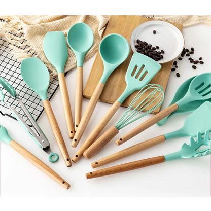 Nonstick & Non-Toxic Silicone Utensils Kitchen Cooking Set