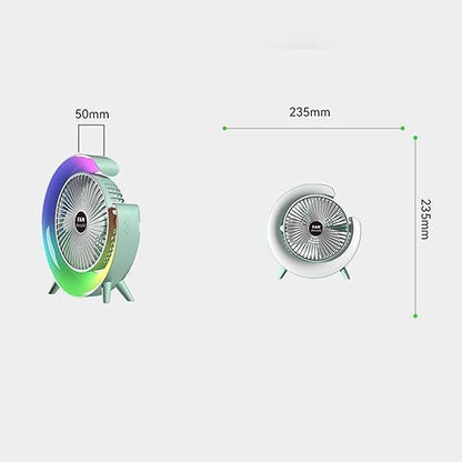 The Desktop Table Fan: Compact USB Desk Fan with Light, Quiet and Portable for Car, Bedroom, Travel, and Office