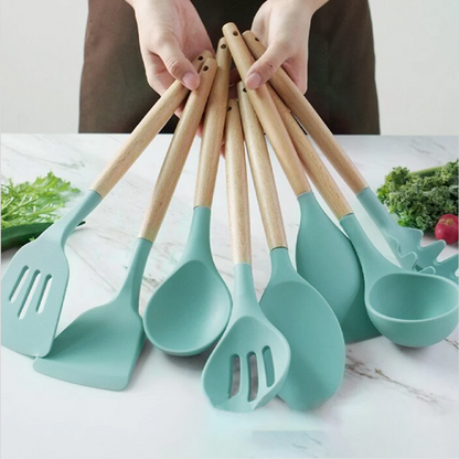 Nonstick & Non-Toxic Silicone Utensils Kitchen Cooking Set