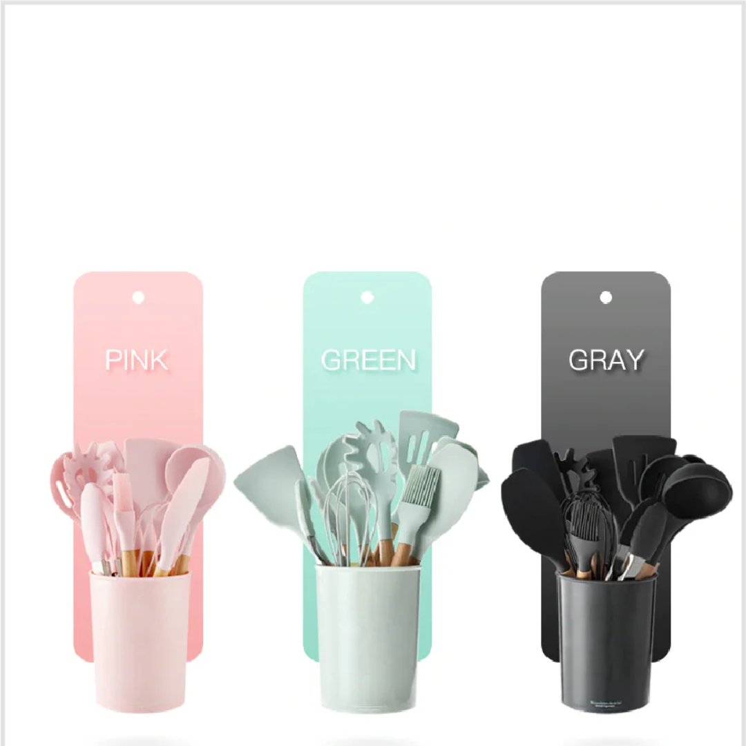 Nonstick & Non-Toxic Silicone Utensils Kitchen Cooking Set