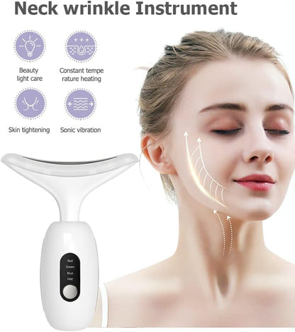 Anti-Wrinkle Face Massager – Portable Handheld Electric Device for Facial, Neck, and Eye Care (White)