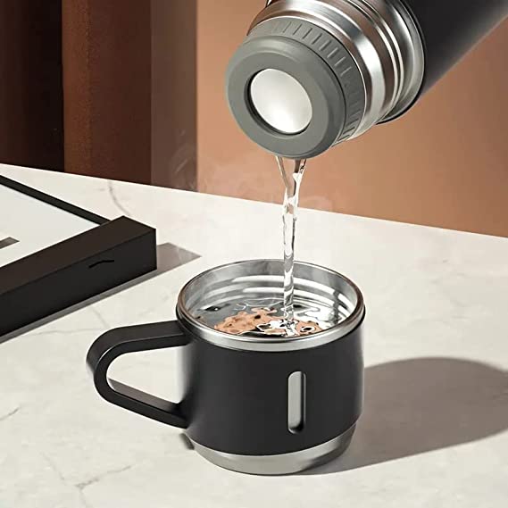 Stainless steel Vacuum Flask Set with 3 Cups