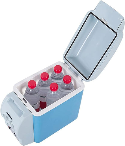 Mini Fridge, 12V Cooler and Warmer Refrigerator, 7.5 Liter Portable Personal Fridge for Skincare, Cosmetics, Beverage, Food, Home, Dorm, Office, Car Travel, with Charger