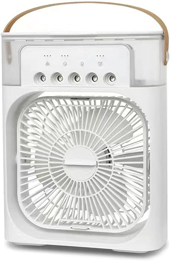 Water Mist Spray Fan, High Grade White Water Cooled Fan Portable for Tabletop