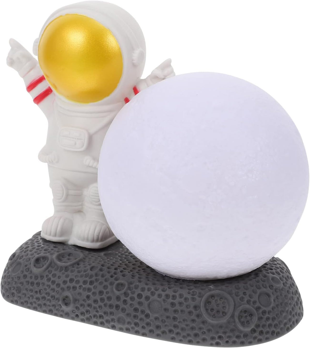 Astronaut Night Light Moon Lamp: 3D Golden Spaceman Figure LED Bedroom Lamp Resin USB Table Light for Child Boy Girls Kids Room Present