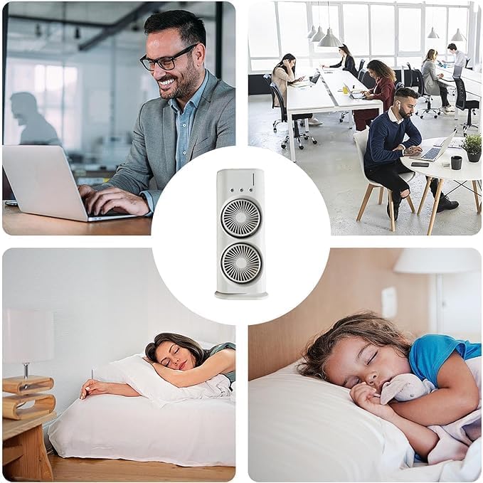 Portable Cooling Fan with Remote Control, 3 Speed Modes, Rotatable with water Tank Mini Air Cooler, Mist Cooling Fan
