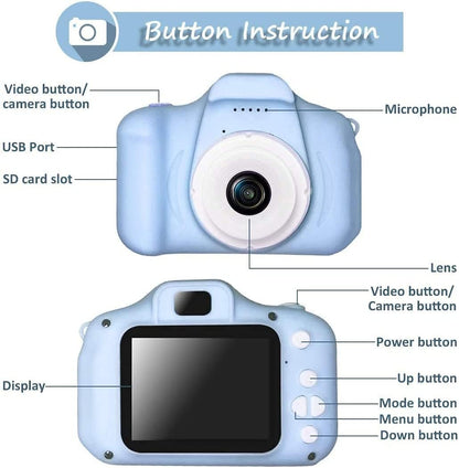 Kid's Digital Dual Screen 20MP Video Camcorder Anti-Drop Cartoon Selfie Camera