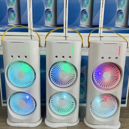 Portable Cooling Fan with Remote Control, 3 Speed Modes, Rotatable with water Tank Mini Air Cooler, Mist Cooling Fan