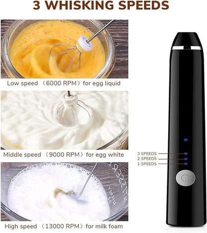 Electric Milk Frother Handheld Electric Usb Charging Egg Beater Milk Frother Drink Mixer For Coffee