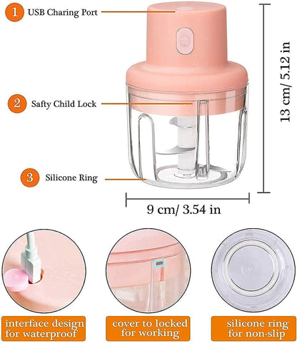 Portable Fruit Vegetable Onion Garlic Cutter Food Speedy Chopper Mini Slicer, Food Processor (250 ml)