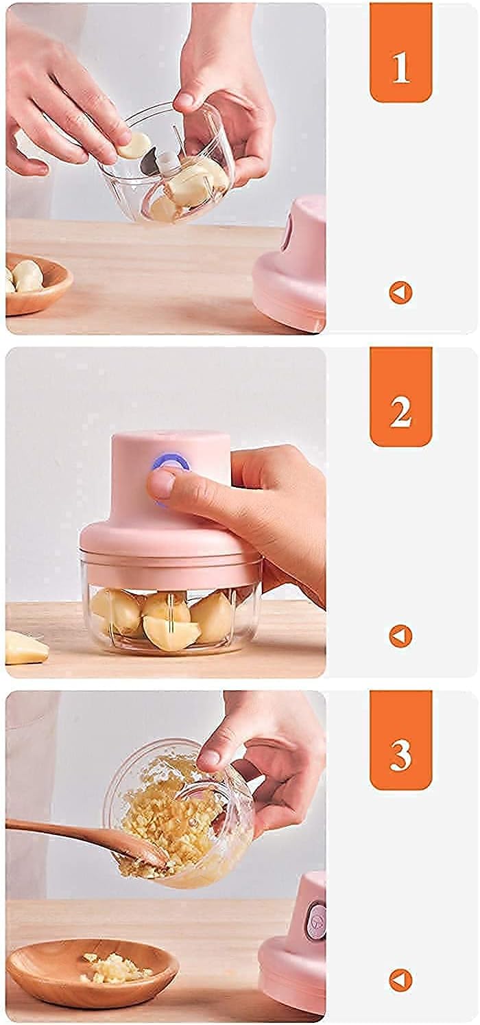 Portable Fruit Vegetable Onion Garlic Cutter Food Speedy Chopper Mini Slicer, Food Processor (250 ml)