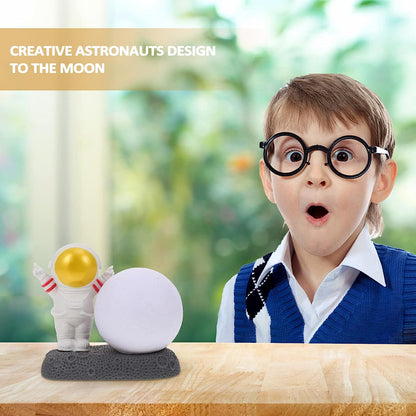 Astronaut Night Light Moon Lamp: 3D Golden Spaceman Figure LED Bedroom Lamp Resin USB Table Light for Child Boy Girls Kids Room Present