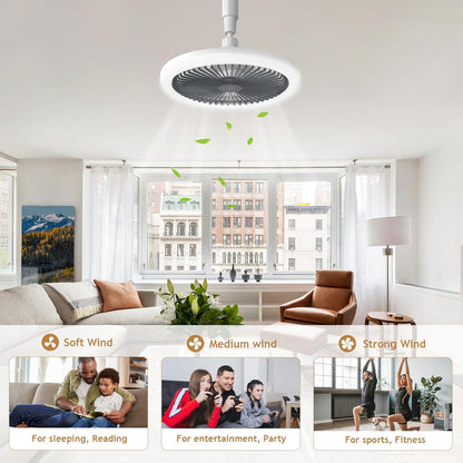Ceiling Fan with Light and Remote Control, Stepless Dimming 3 Wind Speed Adjustable