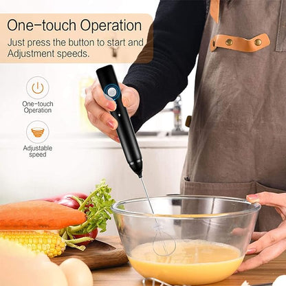 Electric Milk Frother Handheld Electric Usb Charging Egg Beater Milk Frother Drink Mixer For Coffee