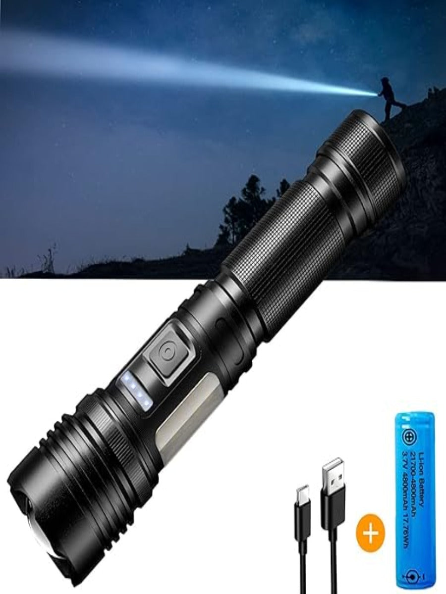 P90 LED Rechargeable Tactical Laser Flashlight for Outdoor Camping