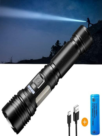 P90 LED Rechargeable Tactical Laser Flashlight for Outdoor Camping