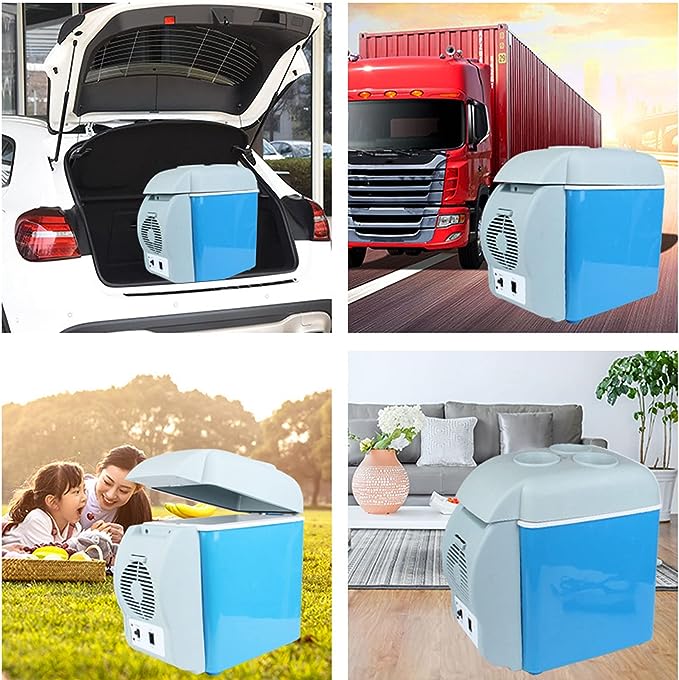 Mini Fridge, 12V Cooler and Warmer Refrigerator, 7.5 Liter Portable Personal Fridge for Skincare, Cosmetics, Beverage, Food, Home, Dorm, Office, Car Travel, with Charger