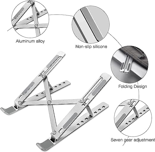 Laptop Stand, Adjustable Portable Laptop Holder for Desk, Foldable Laptop Riser, Portable Laptop Holder Compatible With 7-15.6 Inches Laptop ,Tablet, Notebook