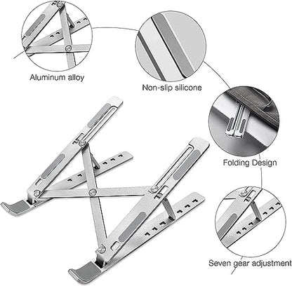 Laptop Stand, Adjustable Portable Laptop Holder for Desk, Foldable Laptop Riser, Portable Laptop Holder Compatible With 7-15.6 Inches Laptop ,Tablet, Notebook