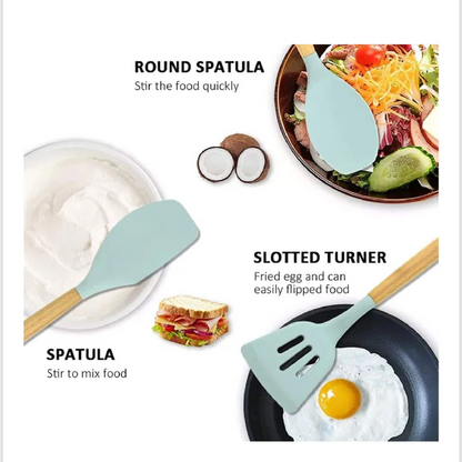 Nonstick & Non-Toxic Silicone Utensils Kitchen Cooking Set