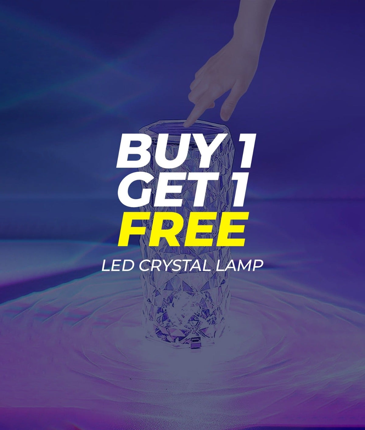 Buy 1 Get 1 Free  Rose Crystal Acrylic Rechargeable Table Lamp Beautiful ambiance light for Dinning Table, Workstations & Party Night(BUY 1 GET 1 FREE )