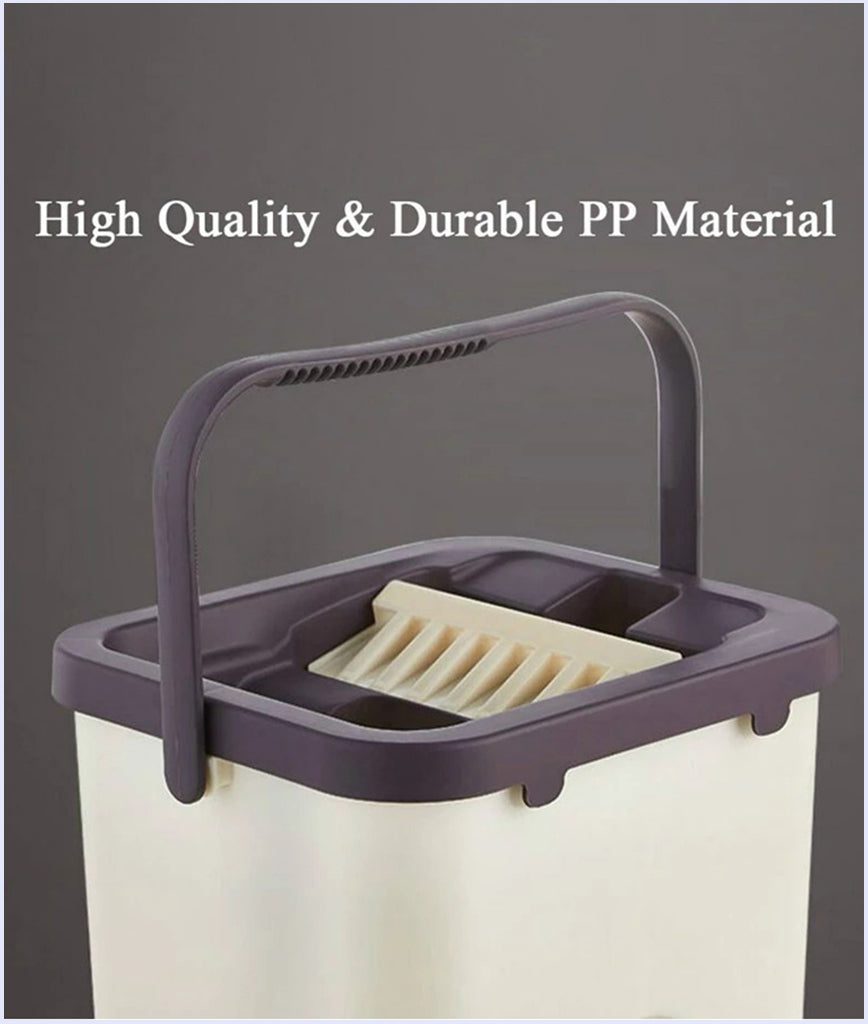Foldable Microfiber Flat magic mop set with 2 PCS Microfiber Pads and bucket