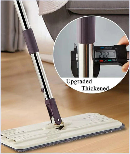 Foldable Microfiber Flat magic mop set with 2 PCS Microfiber Pads and bucket