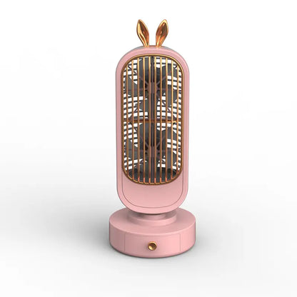 Portable Double Head Desktop Fan Usb Rechargeable Personal Mini Conditioner, 3 Speed, For Home Office Bedroom