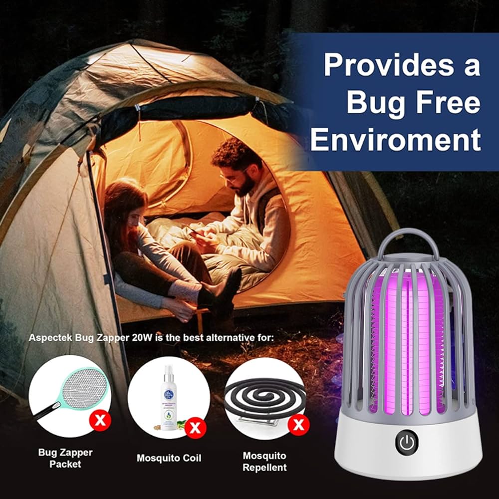 Electric Bug Zapper for Indoor Outdoor, UV Light Mosquito Zapper, Hangable Mosquito Lamp for Home, Patio, Backyard, Camping