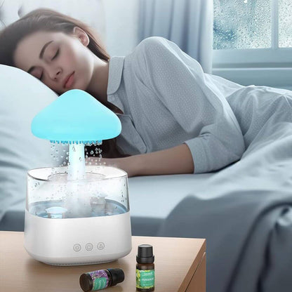 Rain Cloud Humidifier, Cute Water Drip Essential Oil Diffuser with 7 LED Light, Raining Cloud Night Light Aromatherapy Diffuse Rain Drop Humidifier for Anxiety and Stress Relief