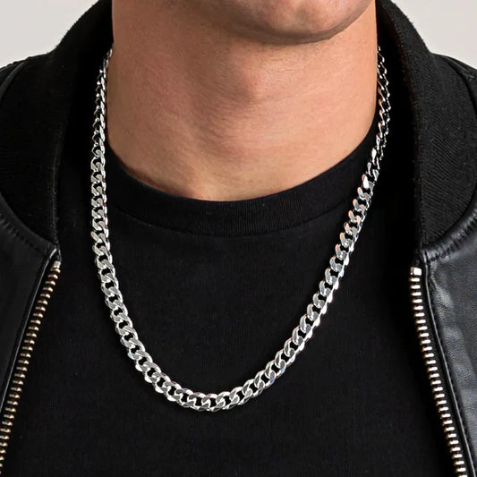 Set of 2 - Thick Cuban Chain 10MM with Solid Thick Cuban Bracelet 12mm