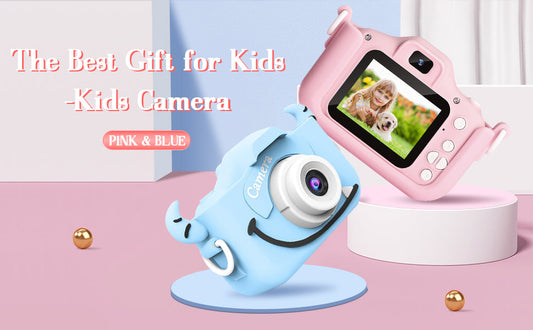 Kid's Digital Dual Screen 20MP Video Camcorder Anti-Drop Cartoon Selfie Camera