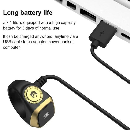 iQibla Zikr1 lite Smart Tasbih Tally Counter Ring for Muslims Zikr Digital Tasbeeh 5 Prayer Time Reminder Bluetooth Waterproof