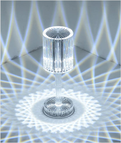 Acrylic Diamond Crystal Rechargeable Table Lamp Beautiful Ambiance Light For Dinning Table, Bedroom & Party Night