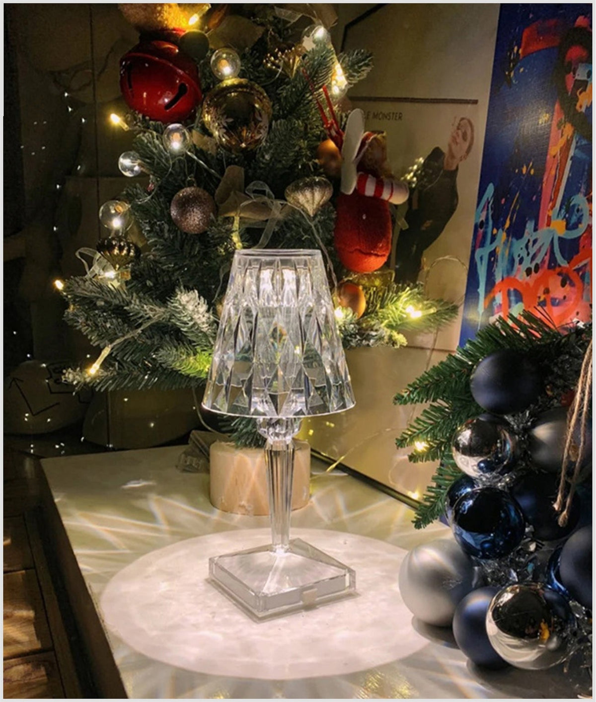 Buy 1 Get 1 Free Rechargeable Acrylic Diamond Nightstand Lamp Cordless , 3-Way Dimmable Color, Touch Control & Elegant Lamp Shade - BUY 1 GET 1 ONE